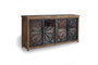 GINER Y COLOMER Buffet de 4 portes en bois de manguier et métal noir